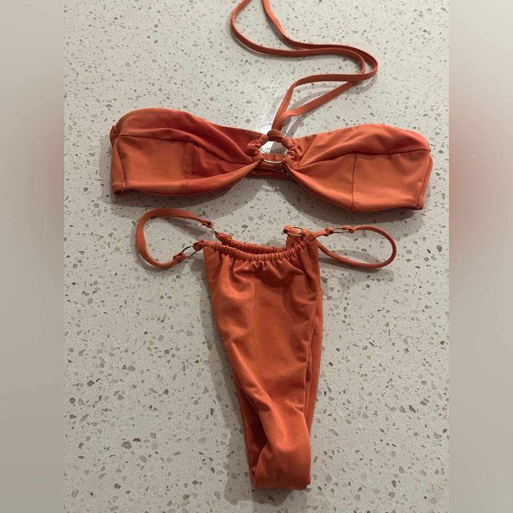 Lahana swim bikini burnt orange size small